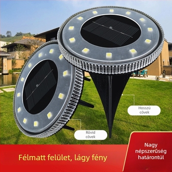 12 LED-es napelemes föld alatti lámpa gyephez, udvarhoz és kerthez, tájkép megvilágítás, IP65