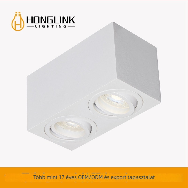 Ultra vékony négyszögletes LED felületszerelésű downlight, anti-glare, egy- vagy kétfejű, nappali és hálószoba.