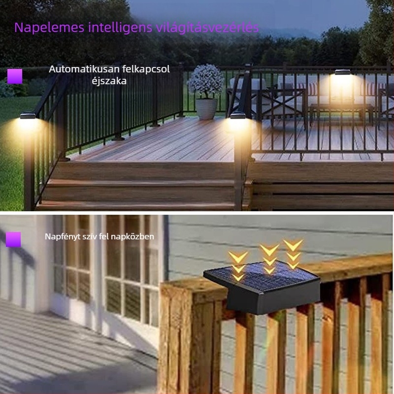Napelemes kertvilágítás: falra, kerítésre és lépcsőre forgó funkcióval