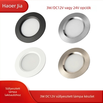 LED szekrényvilágítás, beépített gardrób downlight, 12V/24V, igazolt RV világítás, konyha- és fürdőszoba világítás