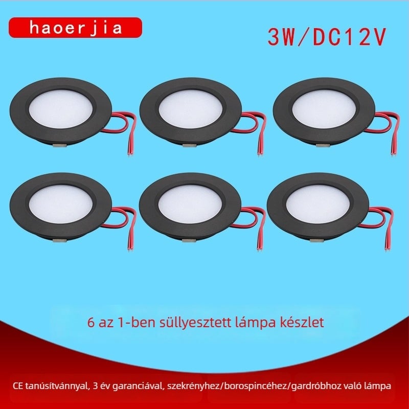 LED szekrényvilágítás, beépített gardrób downlight, 12V/24V, igazolt RV világítás, konyha- és fürdőszoba világítás