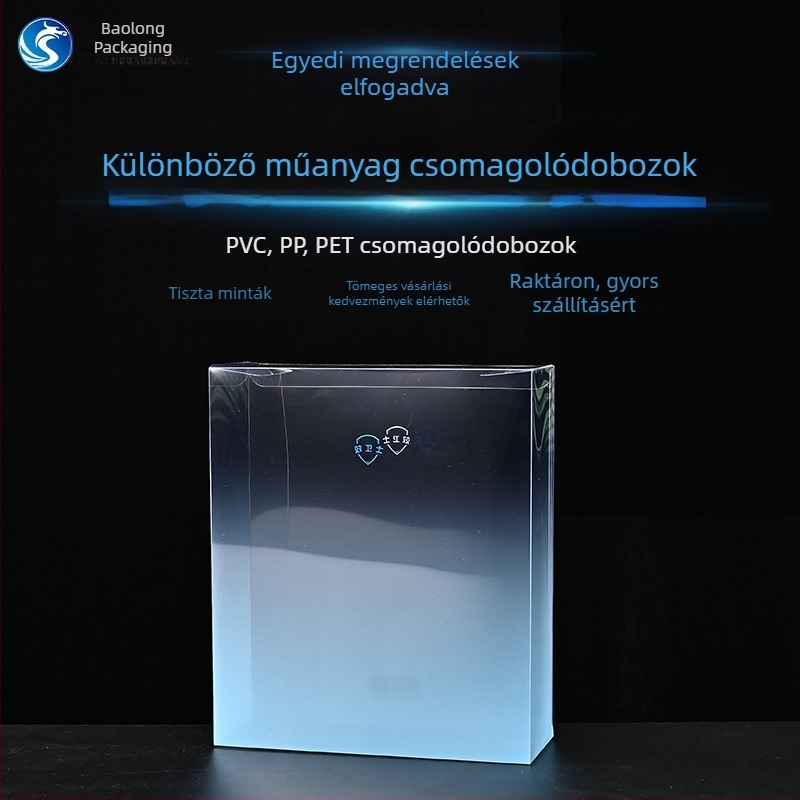Személyre szabott kozmetikai műanyag doboz, PVC csomagolás, átlátszó PP téglalap alakú műanyag doboz, logónyomás elérhető