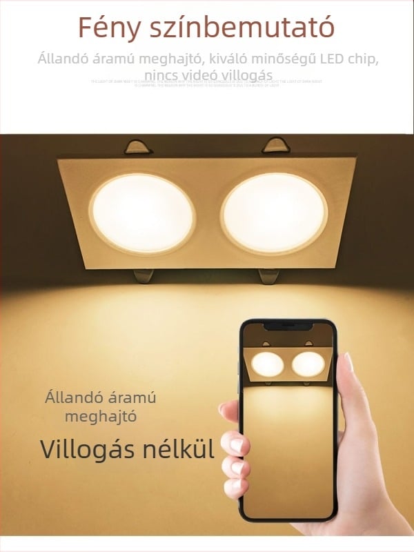 LED téglalap alakú beépített downlight rácsos mennyezethez, folyosóra, egy- vagy kettőfejes