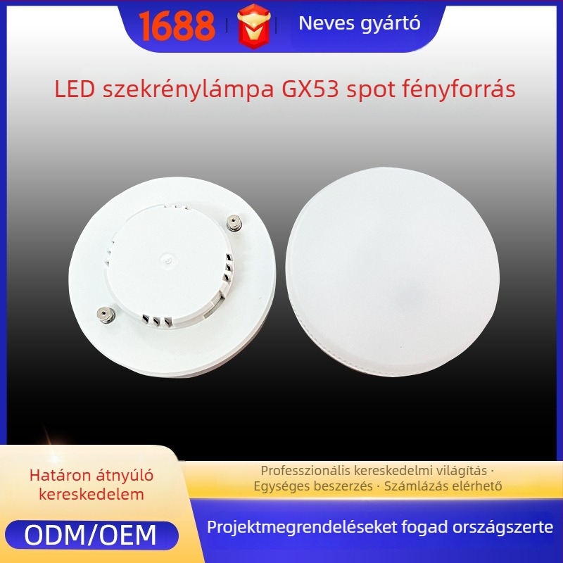 GX53 LED mennyezeti downlight, 5W–12W, 4000K, felületre szerelt, modern minimalista világítás