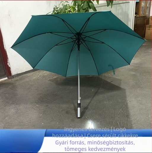Prémium golfernyő hosszú fogantyúval, alumínium ötvözet, automatikus nyitás, 27 hüvelyk, 8 bordával, logónyomás elérhető