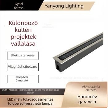 Mélylyukú föld alatti világítás, hosszú csík alakú, anti‑reflektív LED 24V, IP67