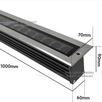 Mélylyukú föld alatti világítás, hosszú csík alakú, anti‑reflektív LED 24V, IP67