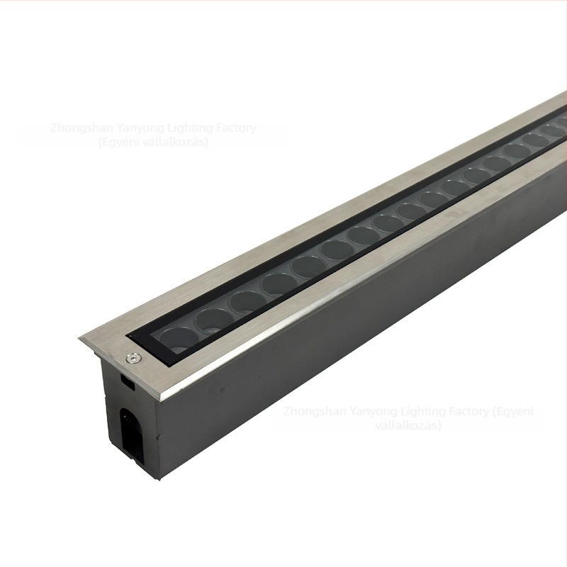 Mélylyukú föld alatti világítás, hosszú csík alakú, anti‑reflektív LED 24V, IP67