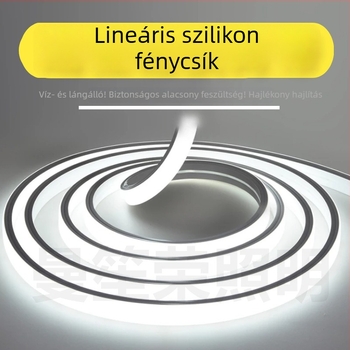 Szilikon LED-szalag, rugalmas lineáris LED csatornával, beépített mennyezethez, nappaliba