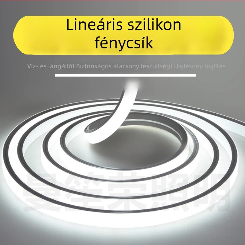 Szilikon LED-szalag, rugalmas lineáris LED csatornával, beépített mennyezethez, nappaliba
