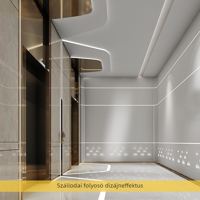 Szilikon LED-szalag, rugalmas lineáris LED csatornával, beépített mennyezethez, nappaliba
