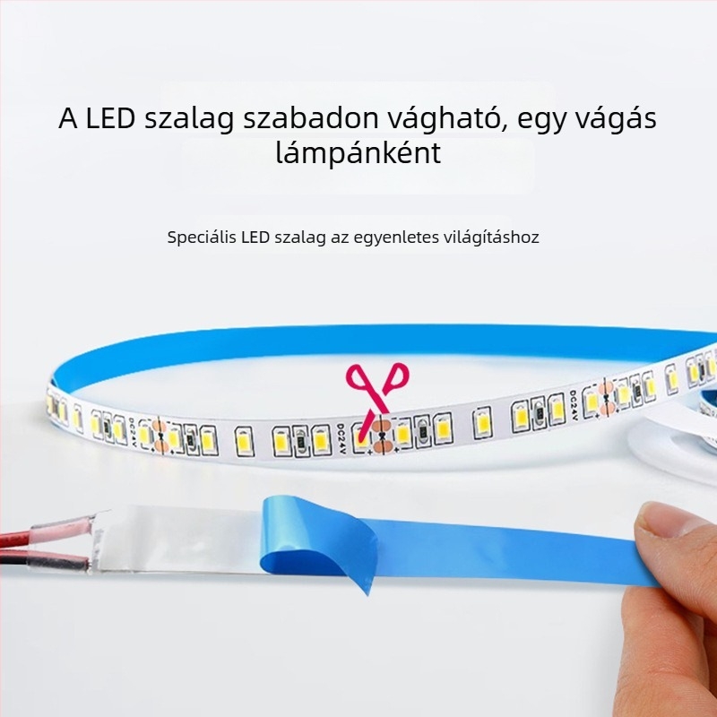 Szerelés nélküli beépített LED-szalag szekrényekhez, vágásra igazított hosszúságú, gardróbhoz, boroszekrényhez és cipőszekrényhez