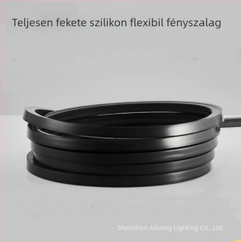 Kisfeszültségű RGB LED-szalag fekete szilikon burkolattal, rugalmas beépített neonfény az atmoszférához