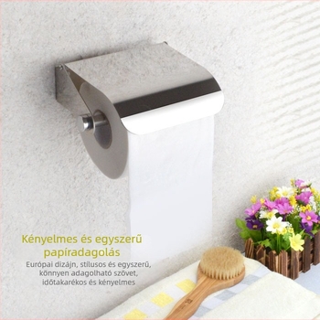 Rozsdamentes acél WC papírtartó, európai stílusú tekercsdoboz, modern minimalist dizájn