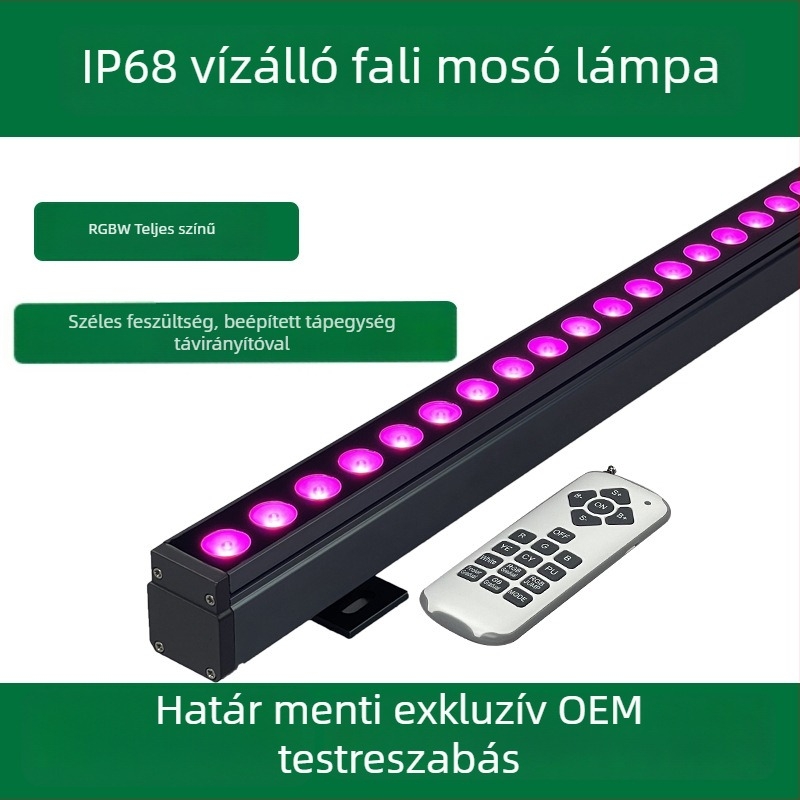 Testreszabható kültéri LED falmosó világítás RGBW, vízálló, széles feszültségtartomány, távirányítós