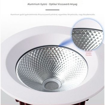 Huiyou Optoelectronics COB LED downlight IP65 beépített, CRI 90+, 3000K melegfehér, alumínium ház, vízálló fürdőszoba/zuhany használatra, 75 mm kivágási nyílás, 95 mm külső átmérő