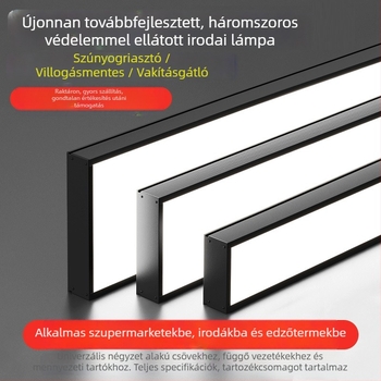 LED háromvédelmes irodai lineáris lámpa alumínium profillal a mennyezet rácsához