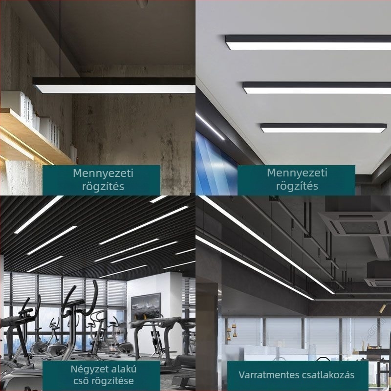 LED háromvédelmes irodai lineáris lámpa alumínium profillal a mennyezet rácsához