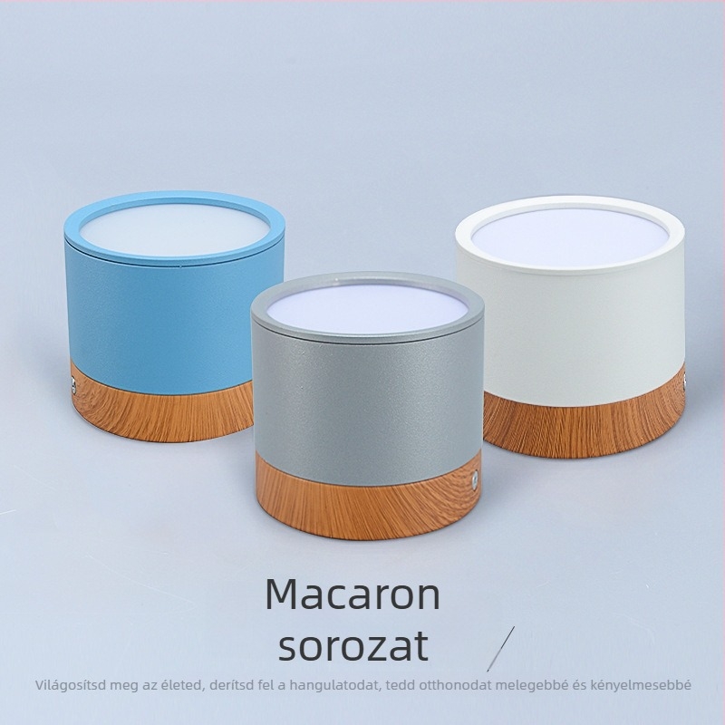 LED Macaron több színű felületre szerelhető downlight, melegfehér fény, alumínium ház, 75/108 mm