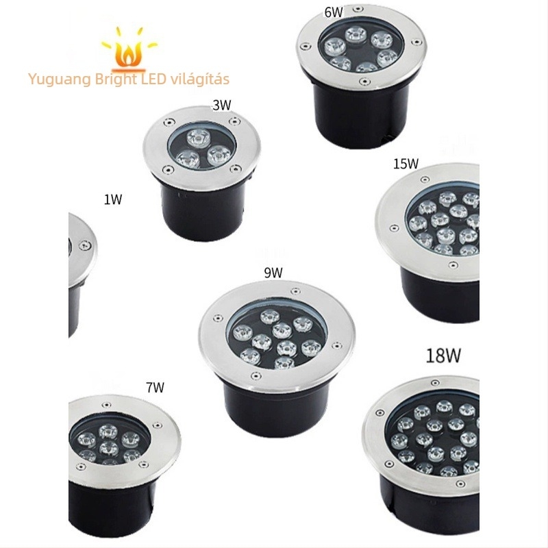 Kültéri földalatti vízálló LED világítótest, RGB színes tájfény, víz alatti négyszögletes reflektor, 36W/9W/12W