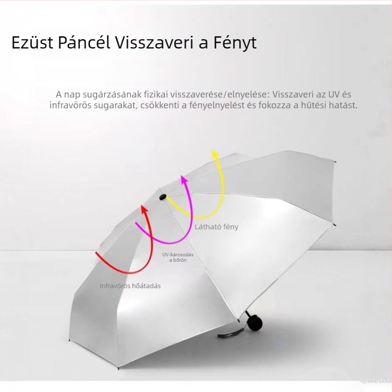 Könnyen hordozható titán-ezüst napernyő UV-védelemmel, felnőtteknek, logóval testreszabható
