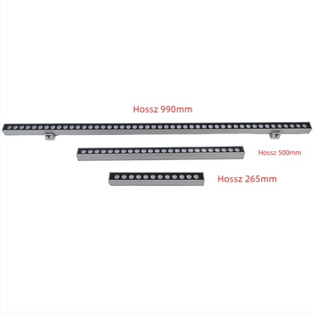 LED lineáris kültéri világítás, vízálló, 12W, homlokzat-kontúr világítás, multicolor, 24V, külső vezérlés 512