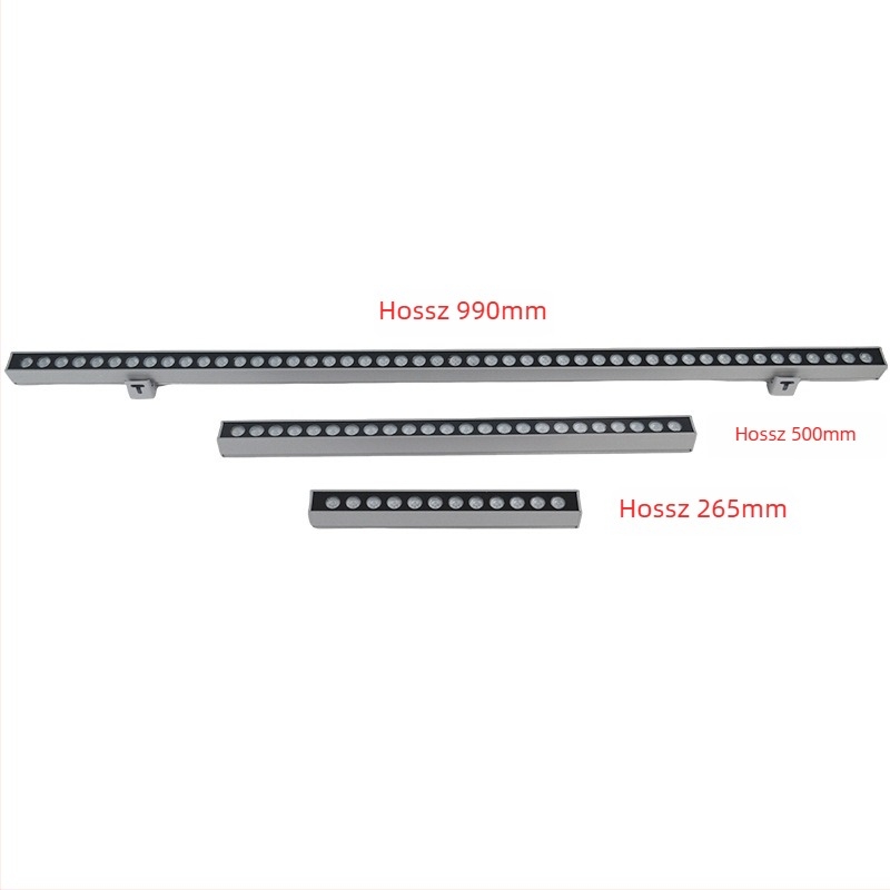 LED lineáris kültéri világítás, vízálló, 12W, homlokzat-kontúr világítás, multicolor, 24V, külső vezérlés 512
