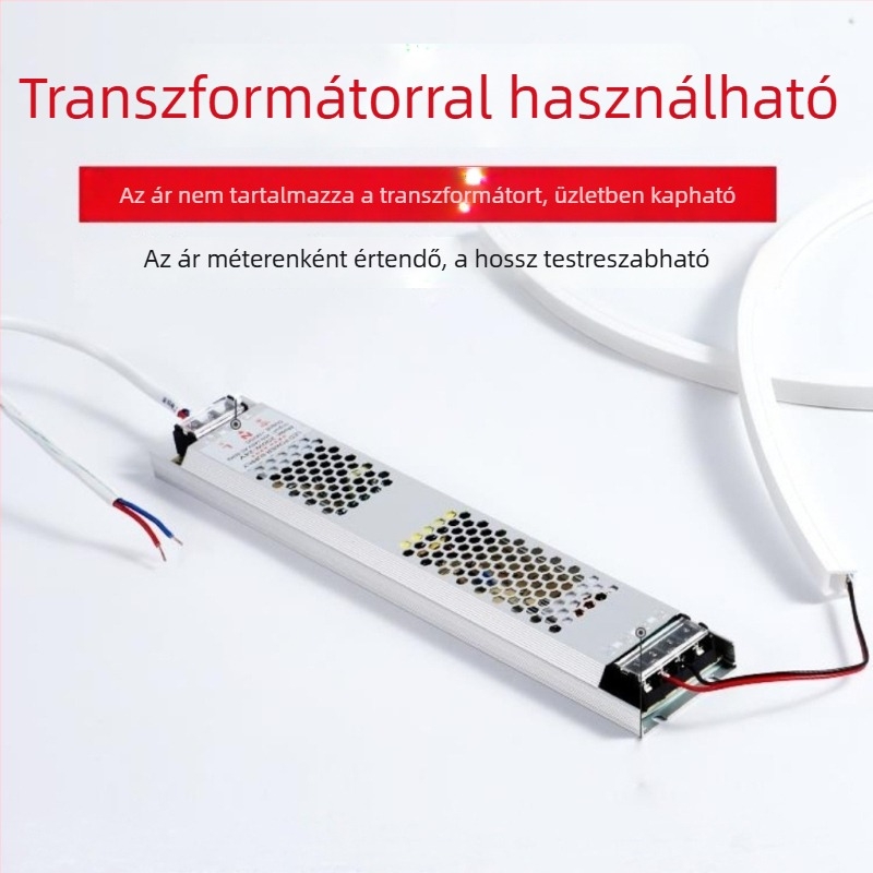 1010 szilikon LED-szalag, rugalmas, vízálló, integrált extrudálás, 24V, 120 LED, 9–10W/m, beltéri világítás
