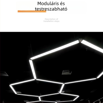 LED hosszú szalagfény iroda mennyezeti lámpa, alumínium négyzetcsatorna, 85-265V