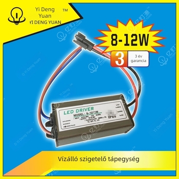 LED vízálló tápegység 8-12W kültéri LED vetítőfényhez, alumínium ház, ragasztóval töltve, fal- és gyepvilágítás