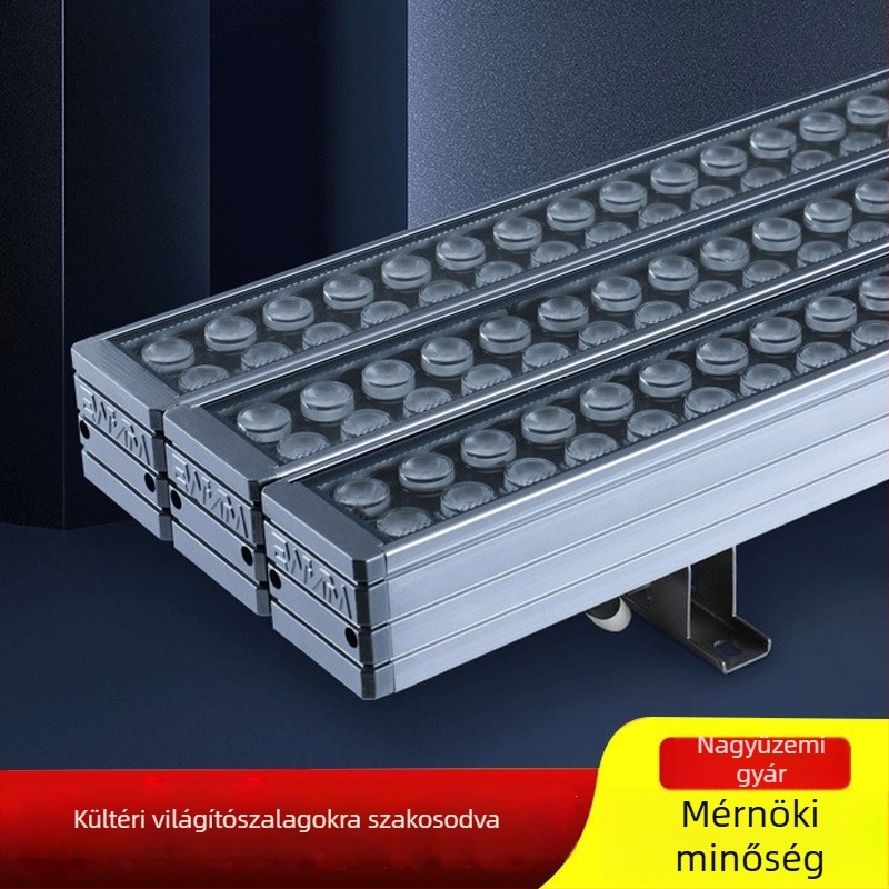 LED kültéri vízálló fal mosó és vetítő lámpa épületek homlokzataihoz, színváltó, 30° fénycsóva, 980 mm, IP66, 24V