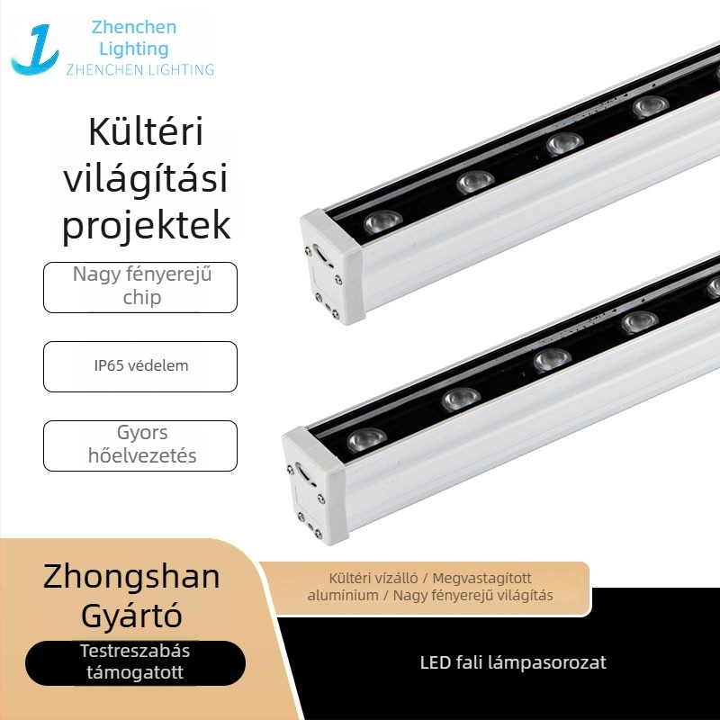LED 220V több színű falmosó lámpa kültéri használatra, IP67, lineáris LED-projektor