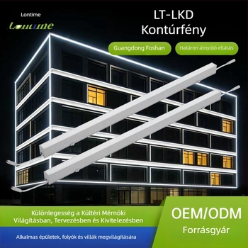 DMX512 Kültéri kontúrvilágítás 24W, LED fal- és homlokzati világítás, vízálló lineáris lámpa épületekhez