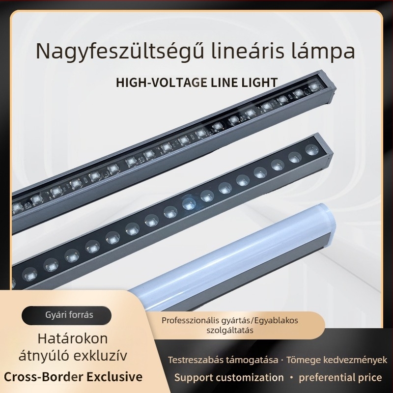 Kültéri LED lineáris világítás a homlokzat kontúrjához, alumínium ház, 960 mm hosszú, IP65, DC 220V, fehér vagy meleg fehér