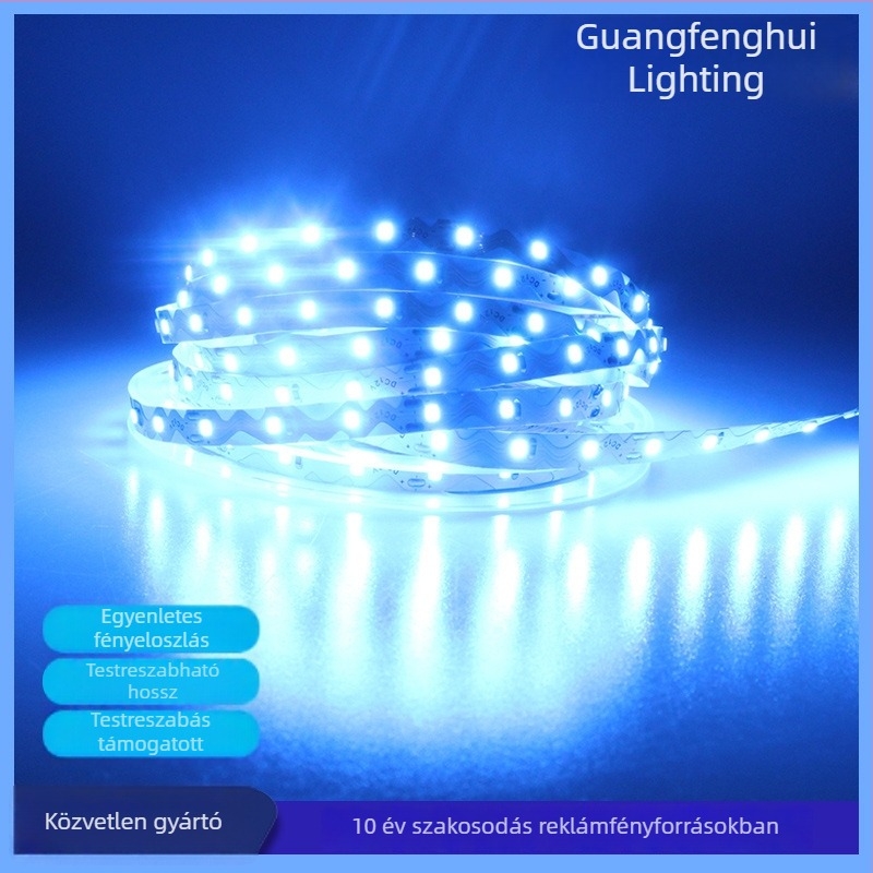 60 LED-es S-alakú hullámzó, öntapadós LED-szalag belső dekorációhoz és feliratokhoz, 12V