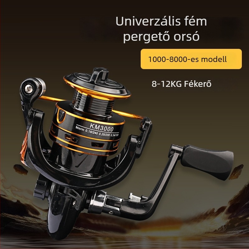 Pergető orsó fémdobbal, tengeri horgászathoz