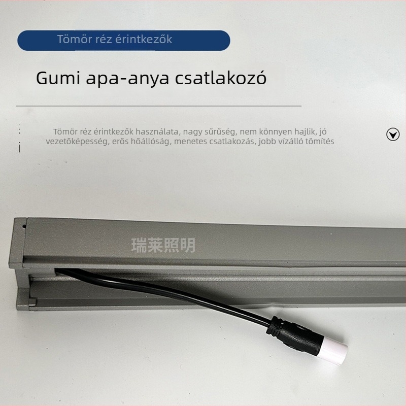 LED külső lineáris világítás, IP65 védelem, falmosó világítás faszádokhoz, alumínium profilú ház, épület kontúrvilágítás, modell Line light 2829, 24V, 120° fényvetítés, melegfehér / sárga fény