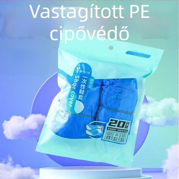 Vastagított PE cipővédők, elasztikus, univerzális méret, 20 db egy csomagban