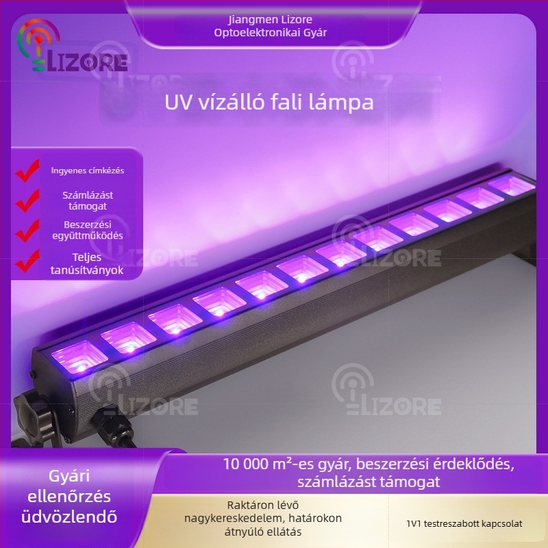 Egyedi LED fal mosó lámpa UV lila fénnyel – dekoráció kísértetkastélyhoz Halloweenre és karácsonyra