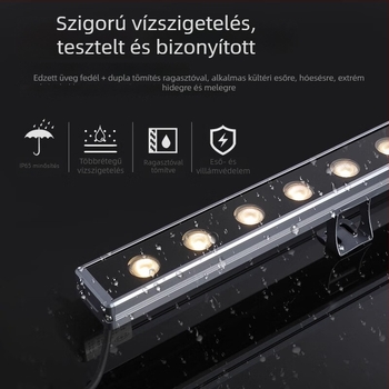 LED alacsony feszültségű RGB falmosó LED lámpa, 24W, kültéri, vízálló lineáris homlokzati világítás