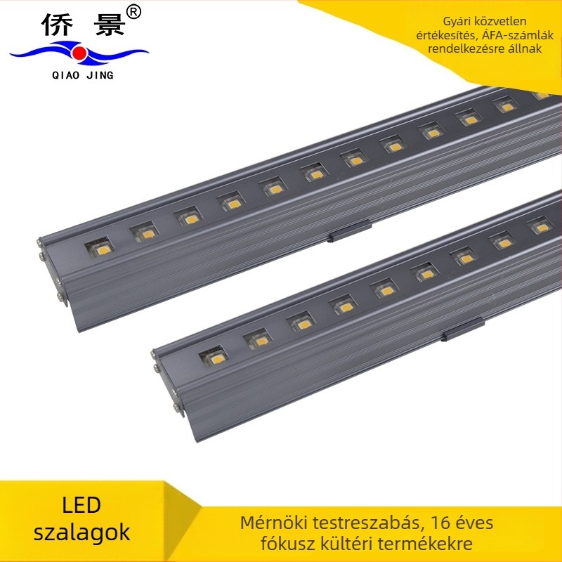 Qiaojing vízálló 24V külső fal kontúr világítás perforált fedéllel, 48 LED, 12W, lineáris falmosó LED, alumínium ház, IP65, kültéri