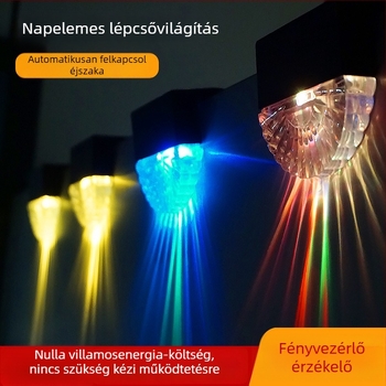 Kültéri napelemes korlátra és lépcsőre világító LED lámpa – vízálló, villa udvarára