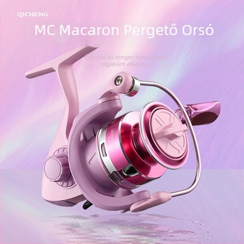 Qicheng Macaron spinningorsó hosszú dobásokhoz, sokoldalú, fém zsinórorsó