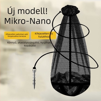 Hordozható, összecsukható halászháló kis szemekkel – könnyű és kompakt