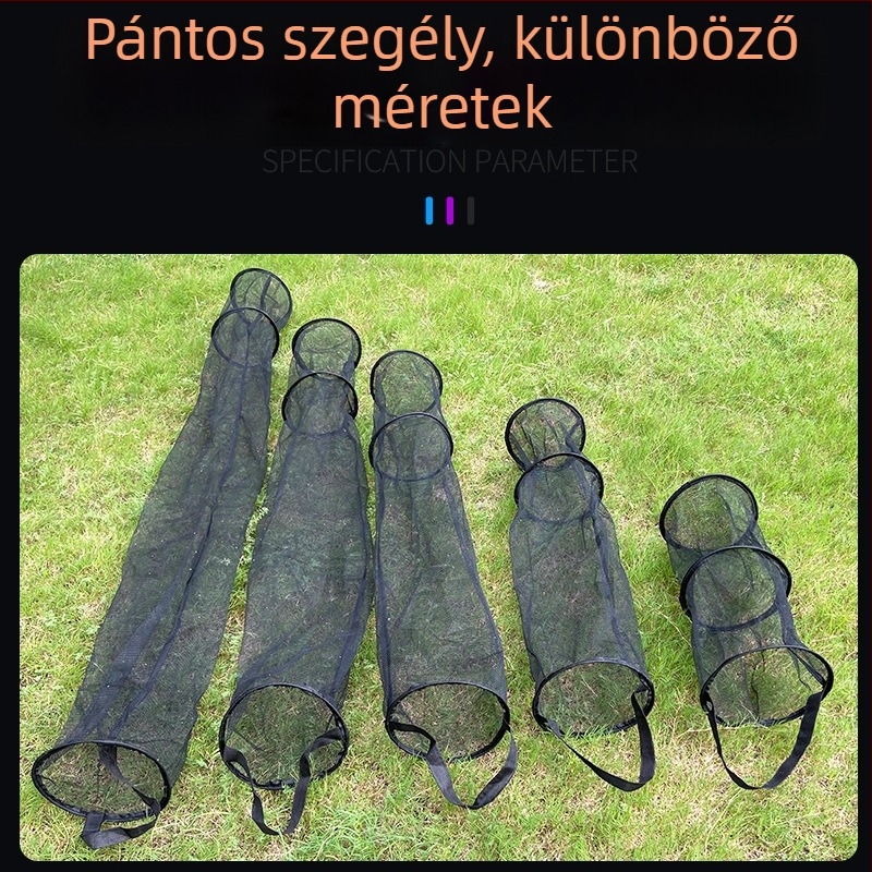 Nylonból készült hordozható halvédő háló táska – folyóparti horgászathoz