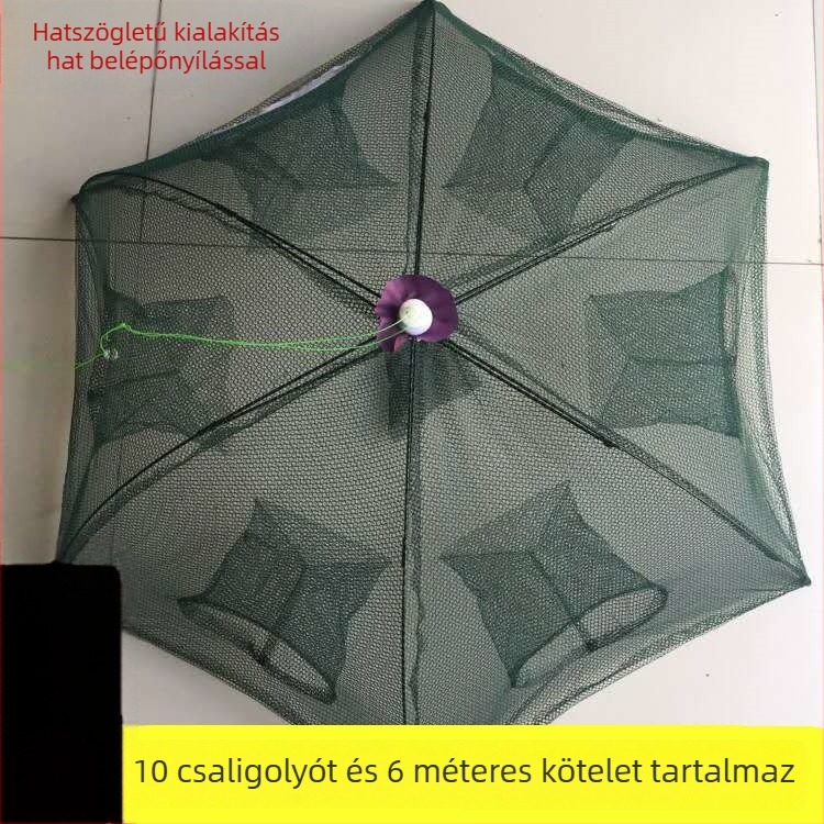 Több méretű garnéla ketrec ernyőhálóval, halas ketrec és összecsukható hordozható hálók