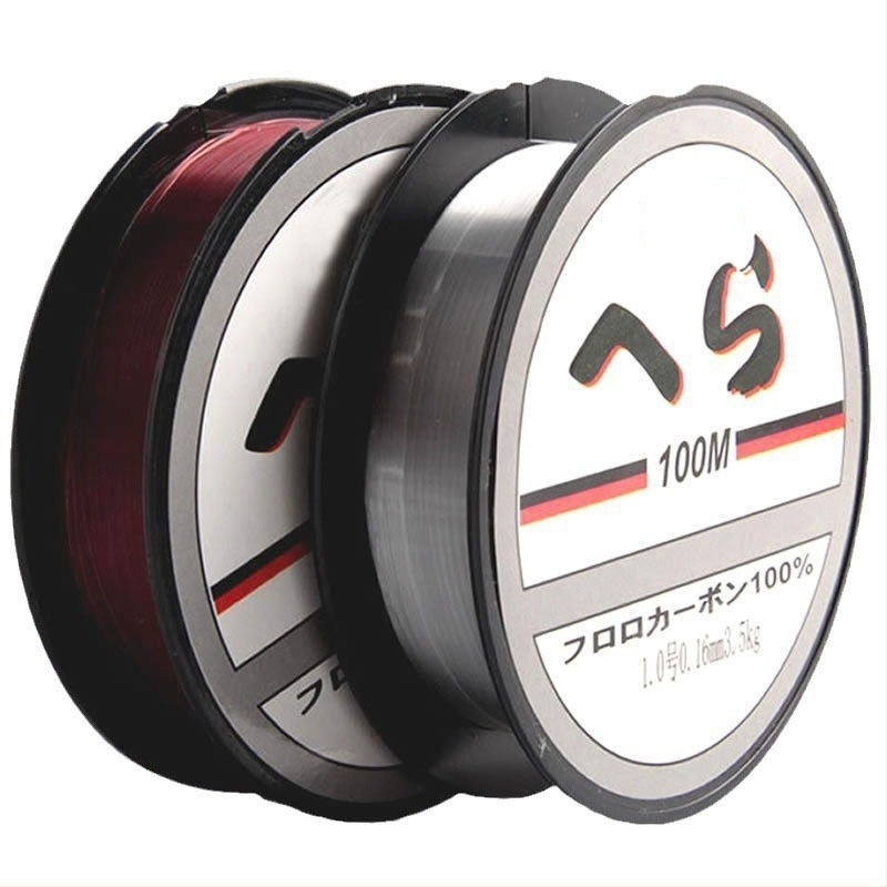 Nylon horgász zsinór, 100 m, fő zsinór, vezető, átlátszó zsinór és piros gyöngyök