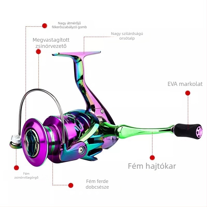 Színes teljesen fém spinning orsó hosszú dobásokhoz