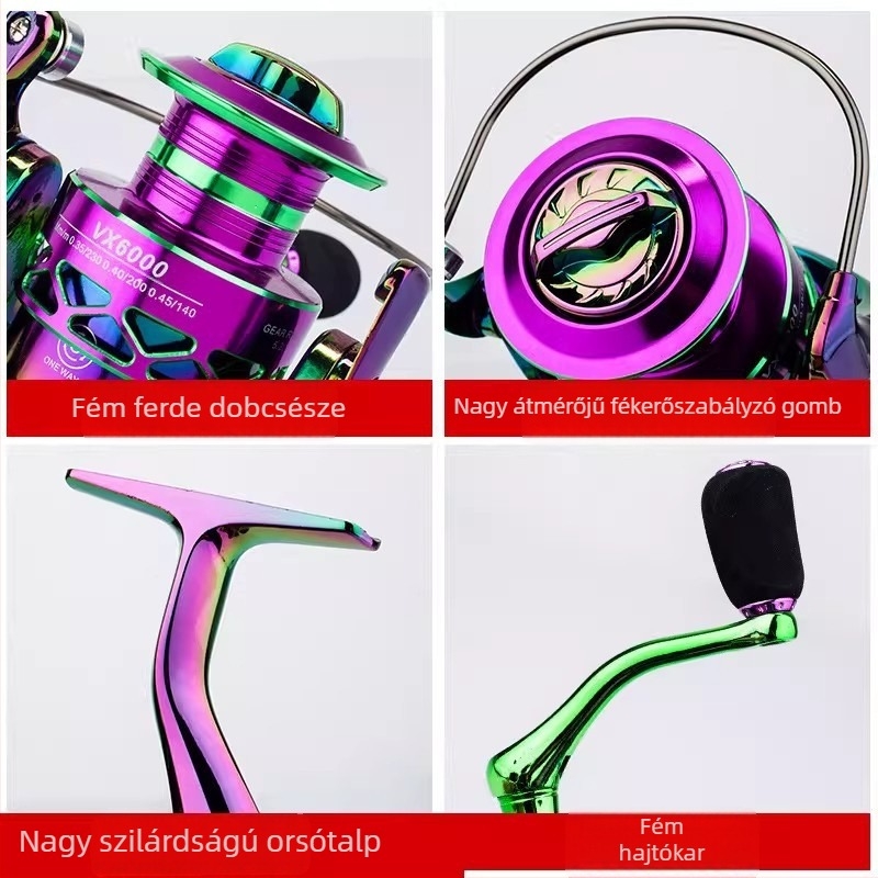 Színes teljesen fém spinning orsó hosszú dobásokhoz