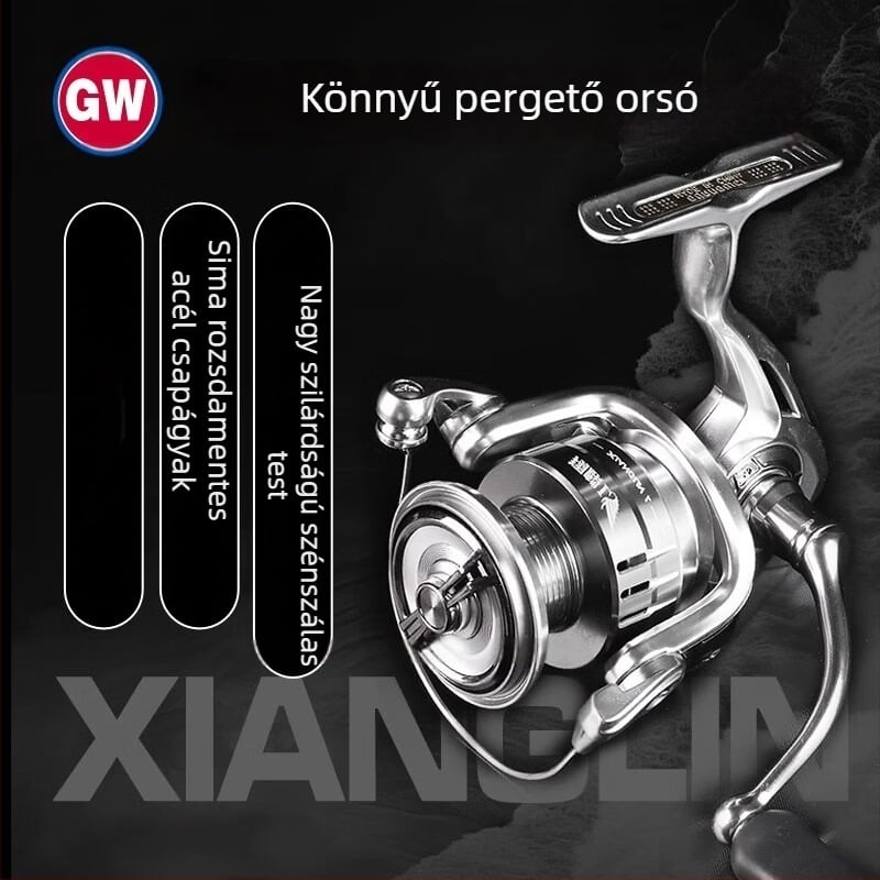 Guangwei Xianglin L szénszálas spinning orsó műcsalikhoz, sekély orsó, bal‑ és jobbkéz közötti cserélhető markolat, ultra könnyű hosszú dobásokhoz